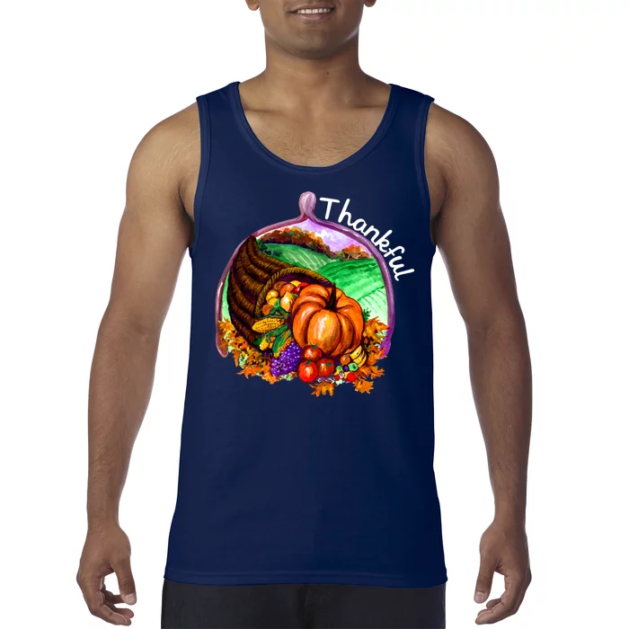 Thankful Pumpkin Fall Thanksgiving Tank Top