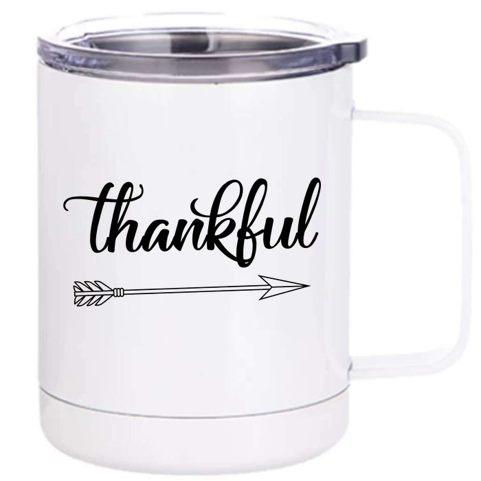 Thankful Thanksgiving Day Front & Back 12oz Stainless Steel Tumbler Cup