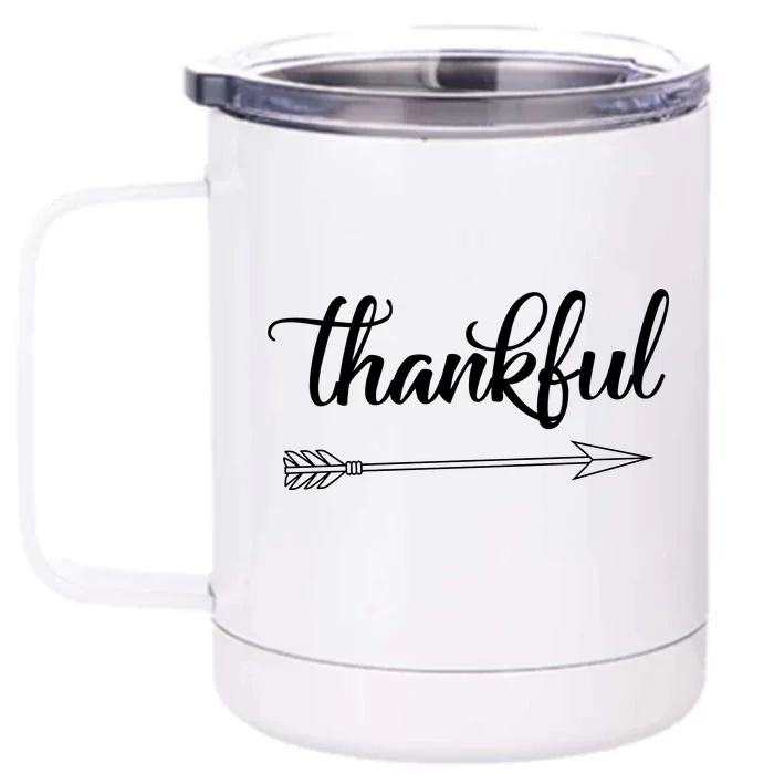 Thankful Thanksgiving Day Front & Back 12oz Stainless Steel Tumbler Cup