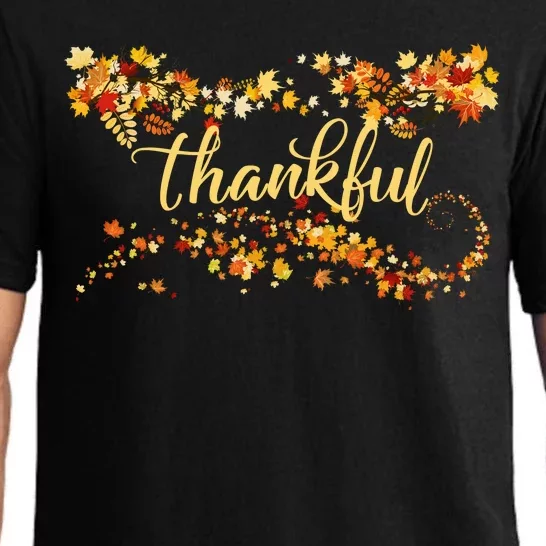 Thankful Thanksgiving Fall Autumn Leaves Pajama Set