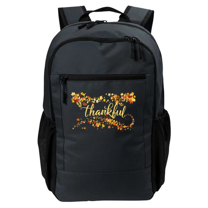 Thankful Thanksgiving Fall Autumn Leaves Daily Commute Backpack