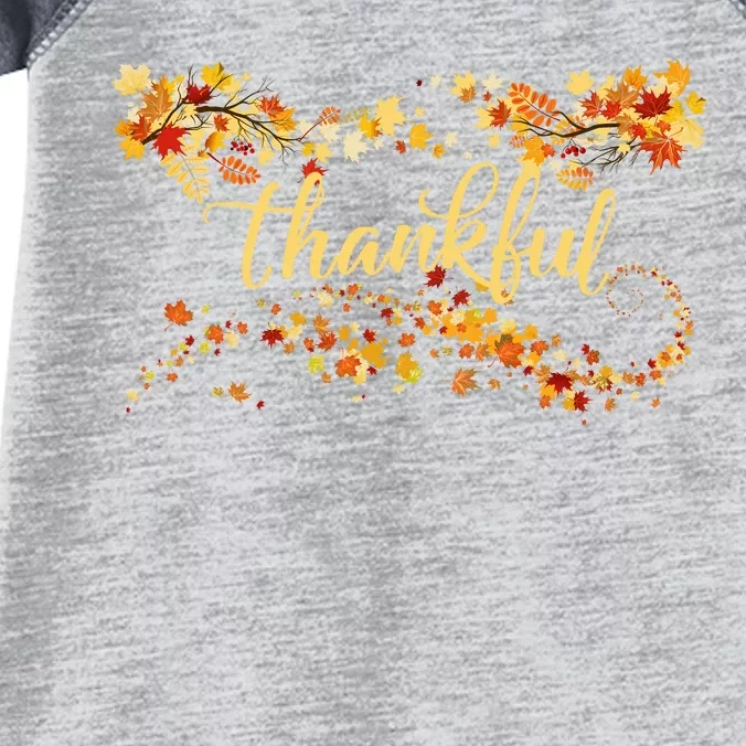 Thankful Thanksgiving Fall Autumn Leaves Infant Baby Jersey Bodysuit