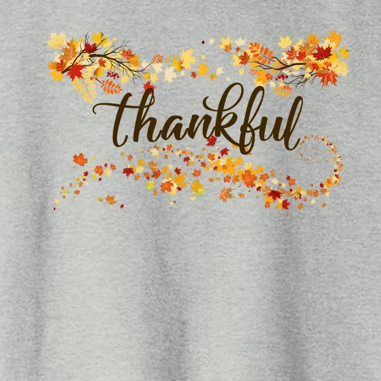 Thankful Thanksgiving Fall Autumn Leaves Women's Crop Top Tee