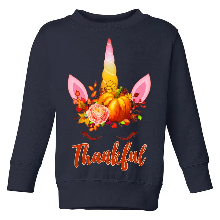 Thankful Unicorn Autumn Toddler Sweatshirt