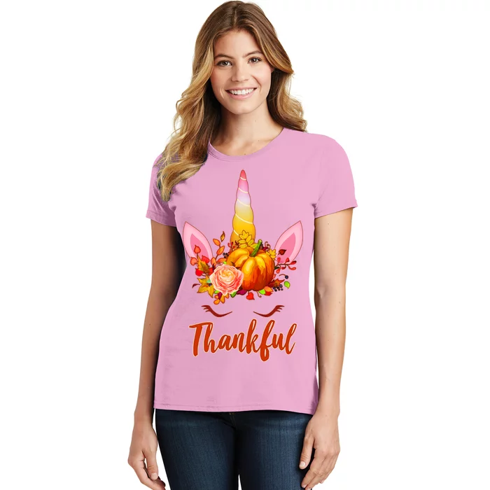 Thankful Unicorn Autumn Women's T-Shirt