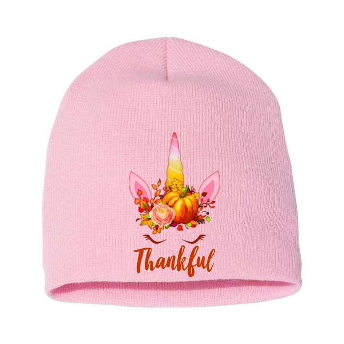 Thankful Unicorn Autumn Short Acrylic Beanie