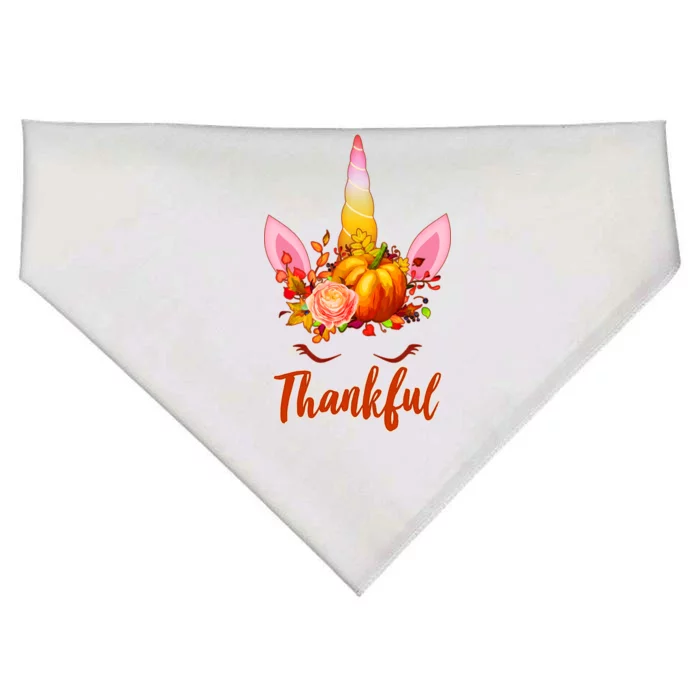 Thankful Unicorn Autumn USA-Made Doggie Bandana