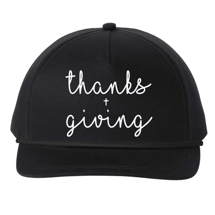 Thanks Plus Giving Cute Thanksgiving Snapback Five-Panel Rope Hat