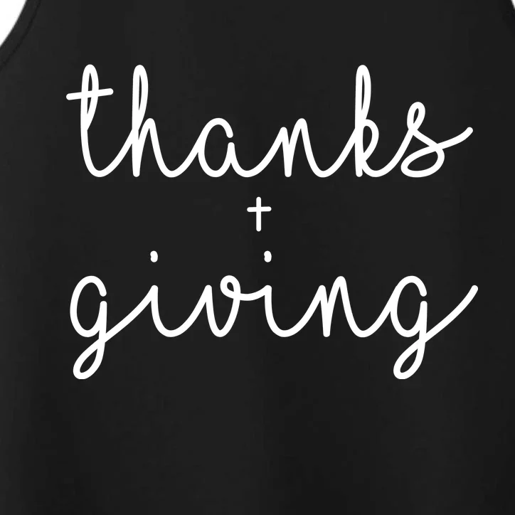 Thanks Plus Giving Cute Thanksgiving Performance Tank