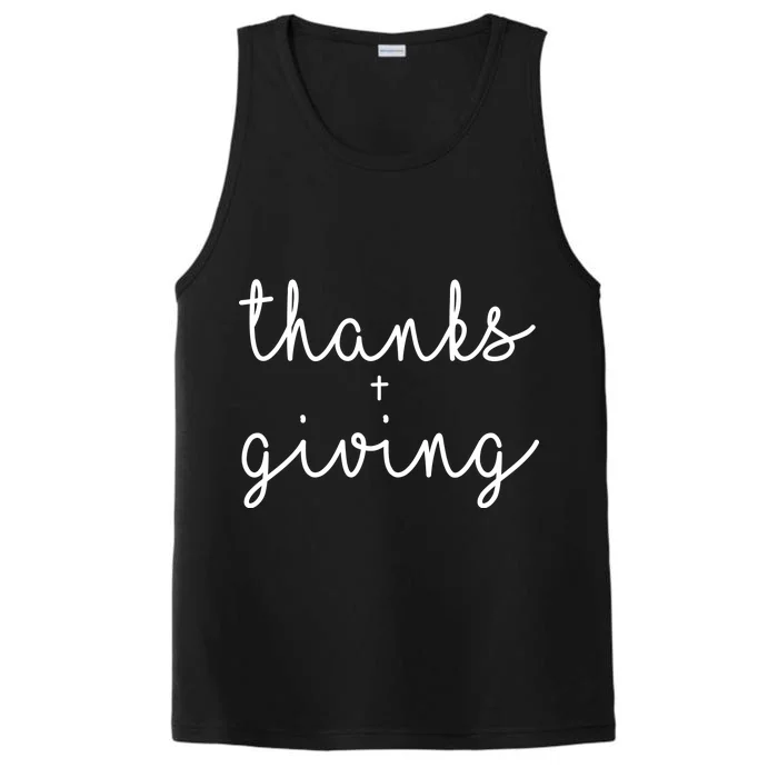 Thanks Plus Giving Cute Thanksgiving Performance Tank