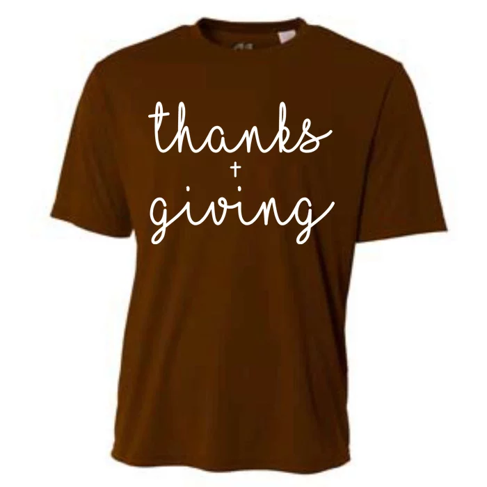 Thanks Plus Giving Cute Thanksgiving Cooling Performance Crew T-Shirt