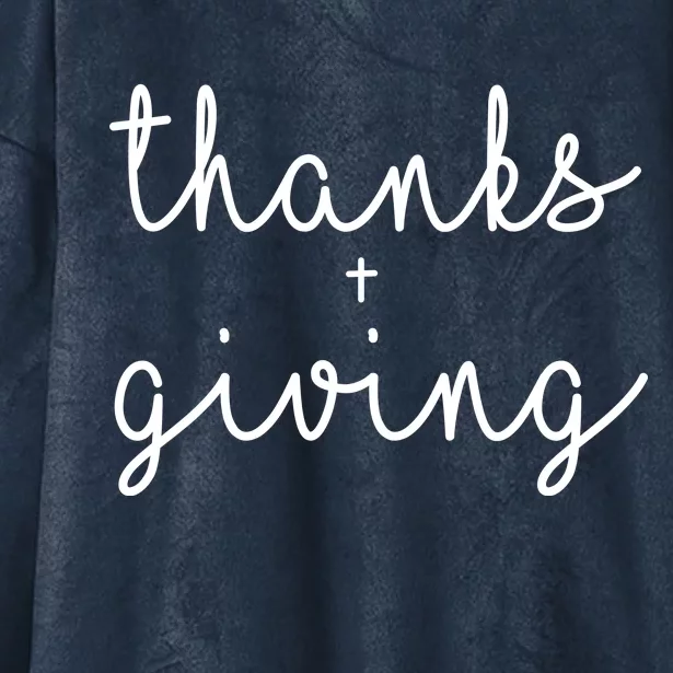 Thanks Plus Giving Cute Thanksgiving Hooded Wearable Blanket