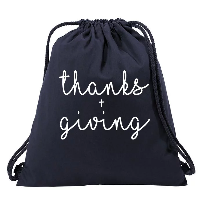 Thanks Plus Giving Cute Thanksgiving Drawstring Bag