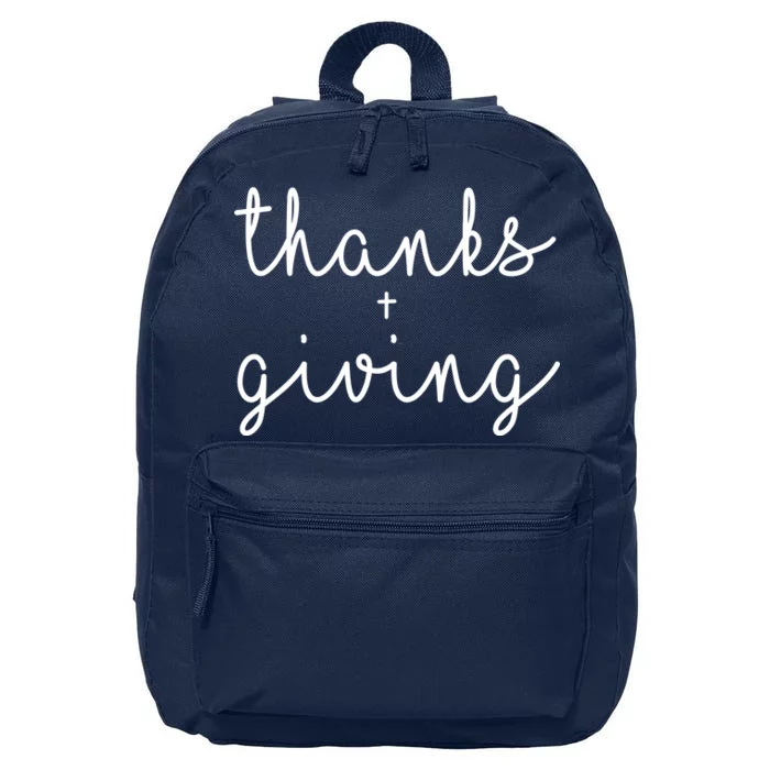 Thanks Plus Giving Cute Thanksgiving 16 in Basic Backpack