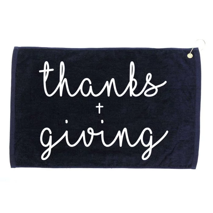 Thanks Plus Giving Cute Thanksgiving Grommeted Golf Towel