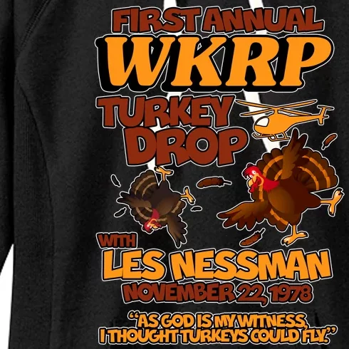 Thanksgiving 1st Annual WKRP Turkey Drop Women's Fleece Hoodie