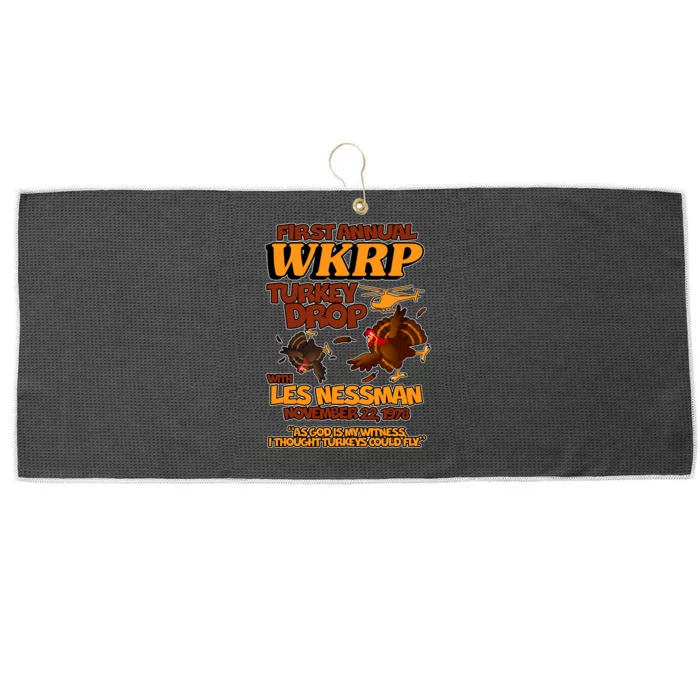 Thanksgiving 1st Annual WKRP Turkey Drop Large Microfiber Waffle Golf Towel