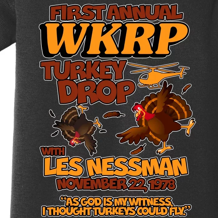 Thanksgiving 1st Annual WKRP Turkey Drop Baby Bodysuit