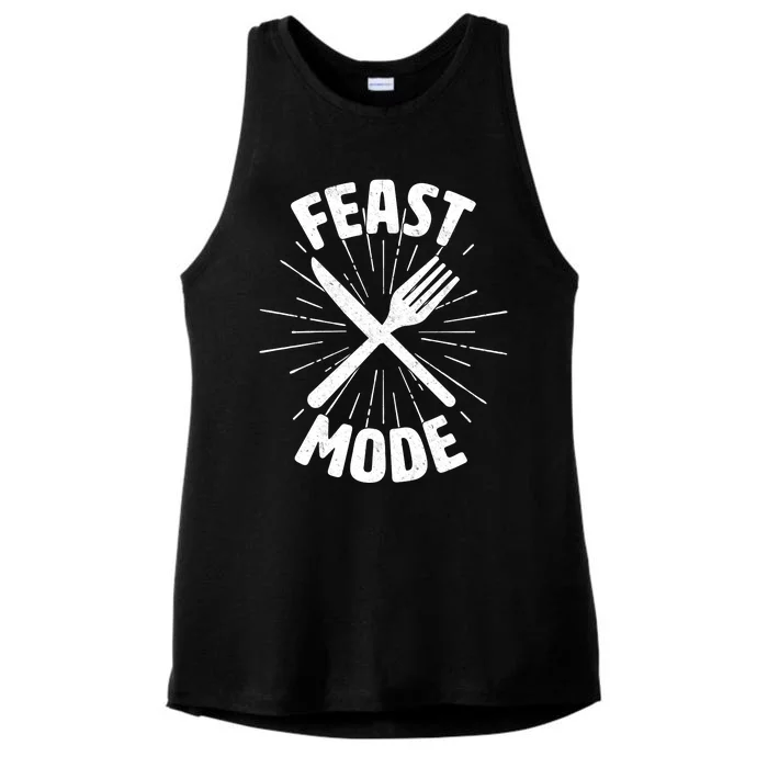 Thanksgiving And Christmas Feast Mode Ladies Tri-Blend Wicking Tank