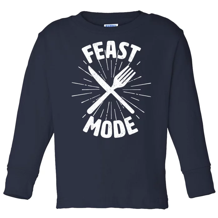 Thanksgiving And Christmas Feast Mode Toddler Long Sleeve Shirt