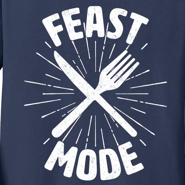 Thanksgiving And Christmas Feast Mode Kids Long Sleeve Shirt