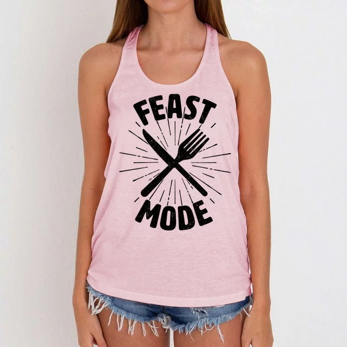 Thanksgiving And Christmas Feast Mode Women's Knotted Racerback Tank