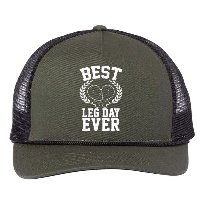 Thanksgiving Best Leg Day Ever Retro Rope Trucker Hat Cap