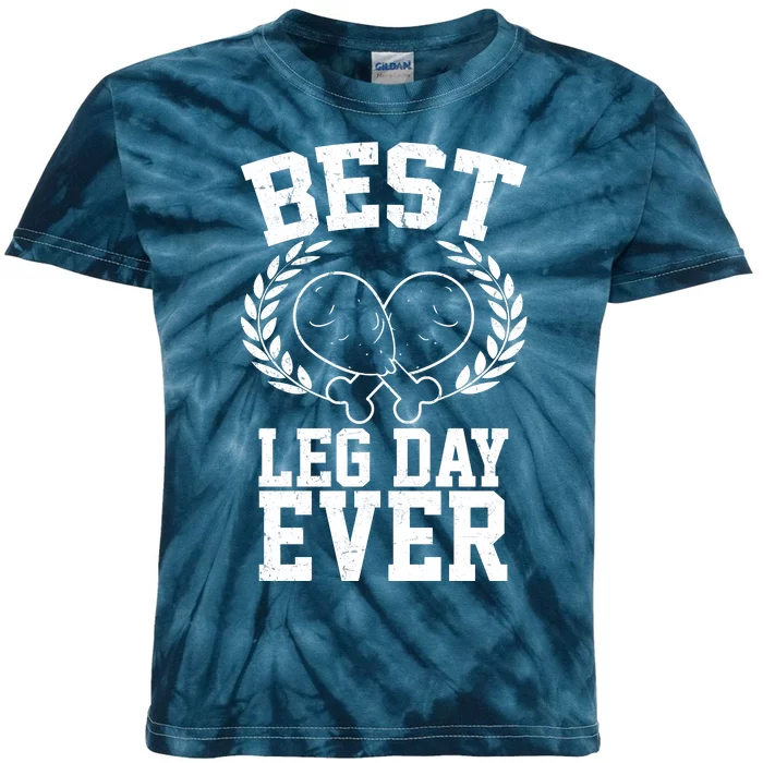 Thanksgiving Best Leg Day Ever Kids Tie-Dye T-Shirt