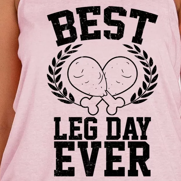 Thanksgiving Best Leg Day Ever Women's Knotted Racerback Tank