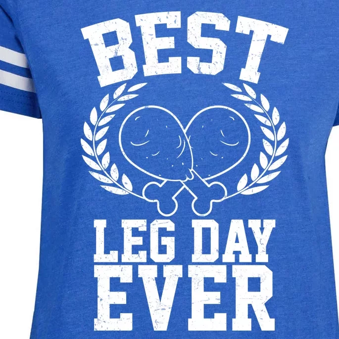 Thanksgiving Best Leg Day Ever Enza Ladies Jersey Football T-Shirt