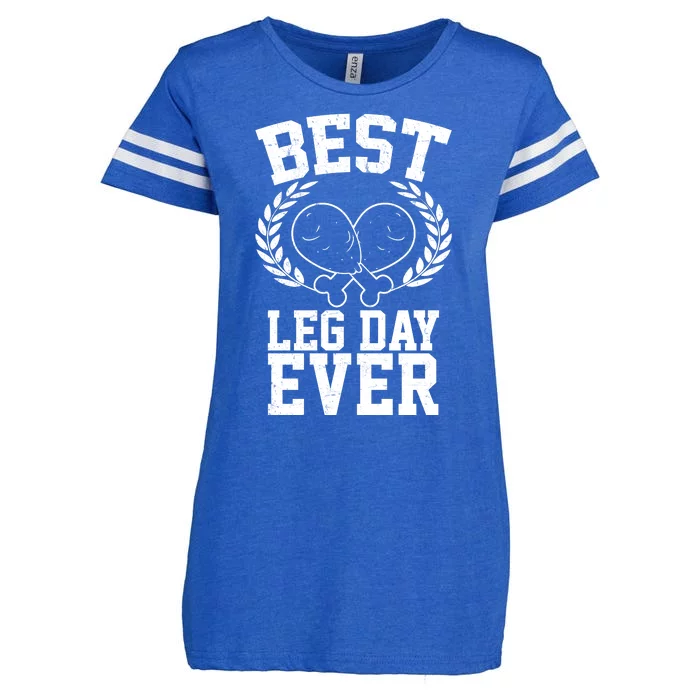 Thanksgiving Best Leg Day Ever Enza Ladies Jersey Football T-Shirt