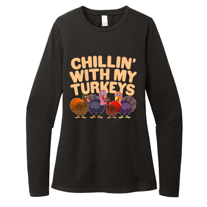 Thanksgiving Chillin' With My Turkeys Womens CVC Long Sleeve Shirt