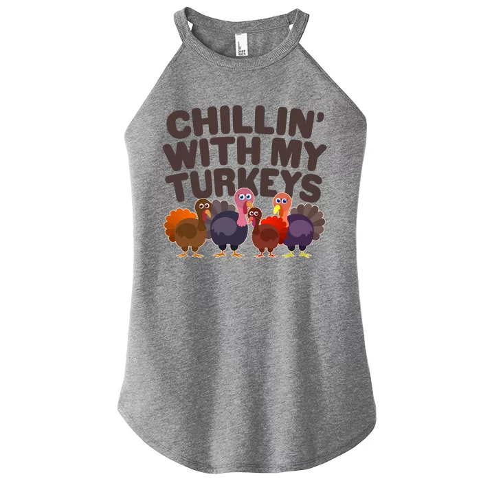 Thanksgiving Chillin' With My Turkeys Women’s Perfect Tri Rocker Tank