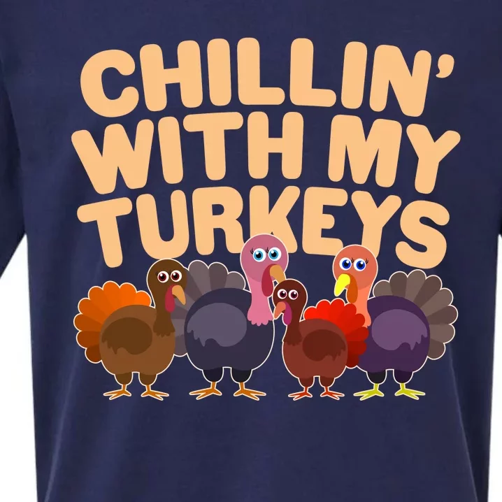 Thanksgiving Chillin' With My Turkeys Sueded Cloud Jersey T-Shirt