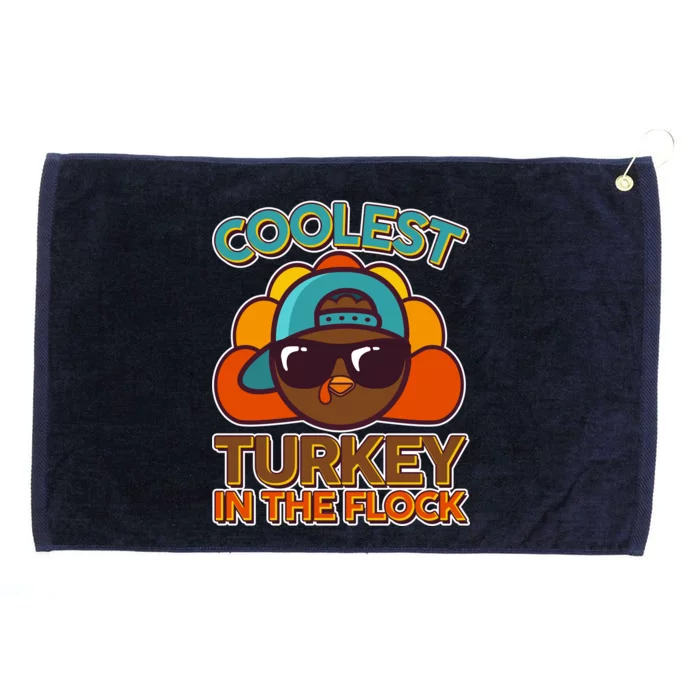 Thanksgiving Coolest Turkey In The Flock Grommeted Golf Towel