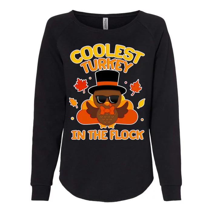 Thanksgiving Cute Coolest Turkey In The Flock Womens California Wash Sweatshirt