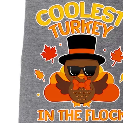 Thanksgiving Cute Coolest Turkey In The Flock Doggie 3-End Fleece Hoodie