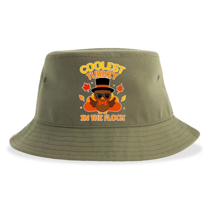 Thanksgiving Cute Coolest Turkey In The Flock Sustainable Bucket Hat