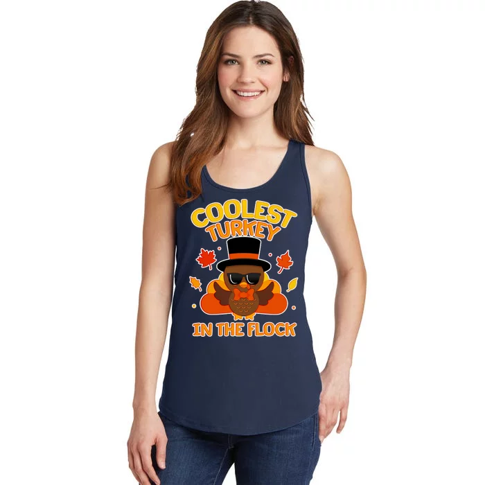 Thanksgiving Cute Coolest Turkey In The Flock Ladies Essential Tank