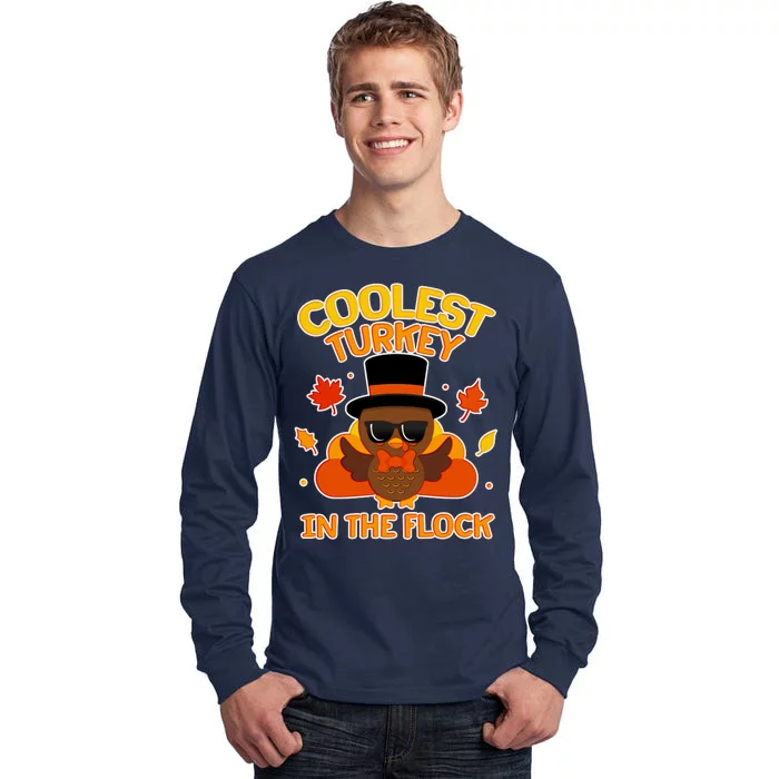 Thanksgiving Cute Coolest Turkey In The Flock Tall Long Sleeve T-Shirt