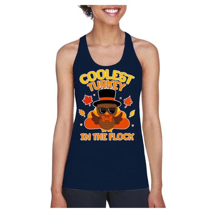 Thanksgiving Cute Coolest Turkey In The Flock Women's Racerback Tank