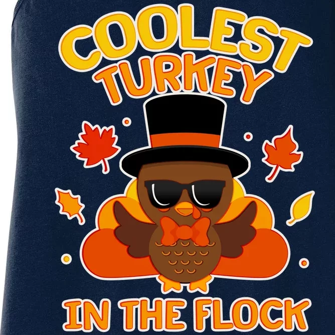 Thanksgiving Cute Coolest Turkey In The Flock Women's Racerback Tank