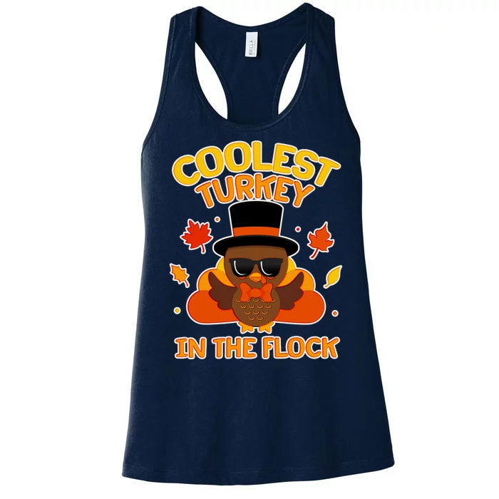 Thanksgiving Cute Coolest Turkey In The Flock Women's Racerback Tank