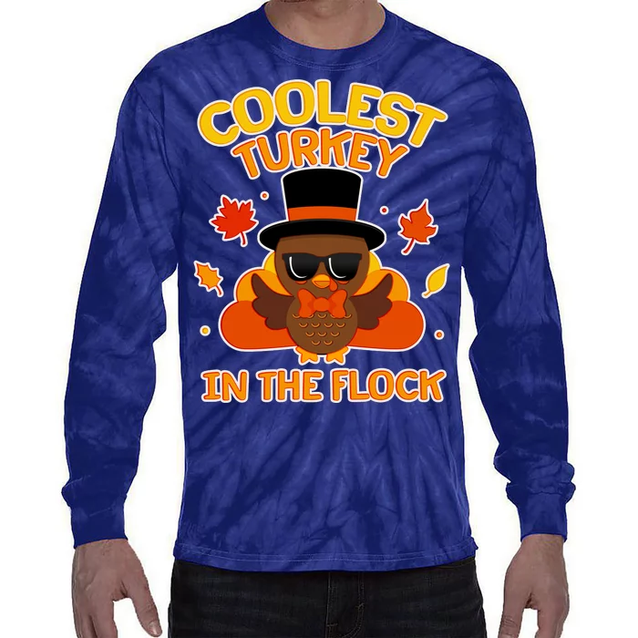 Thanksgiving Cute Coolest Turkey In The Flock Tie-Dye Long Sleeve Shirt