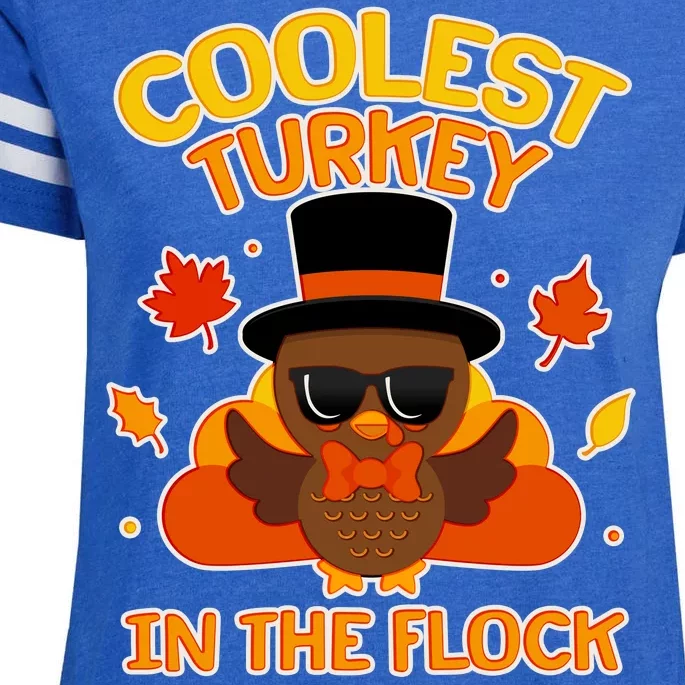 Thanksgiving Cute Coolest Turkey In The Flock Enza Ladies Jersey Football T-Shirt