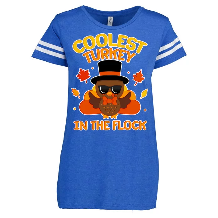 Thanksgiving Cute Coolest Turkey In The Flock Enza Ladies Jersey Football T-Shirt