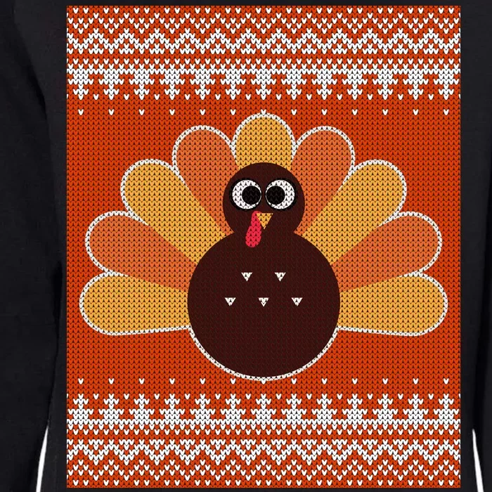 Thanksgiving Cute Turkey Ugly Sweater Womens California Wash Sweatshirt