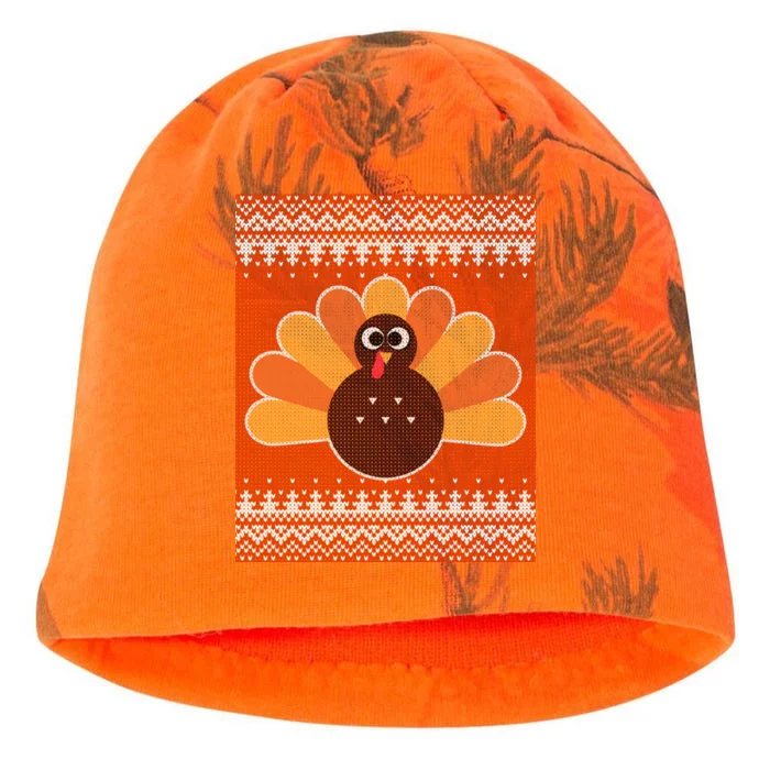 Thanksgiving Cute Turkey Ugly Sweater Kati - Camo Knit Beanie