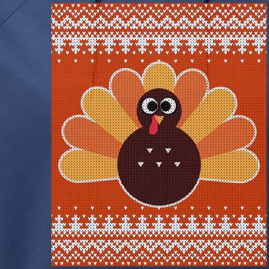 Thanksgiving Cute Turkey Ugly Sweater Performance Fleece Hoodie