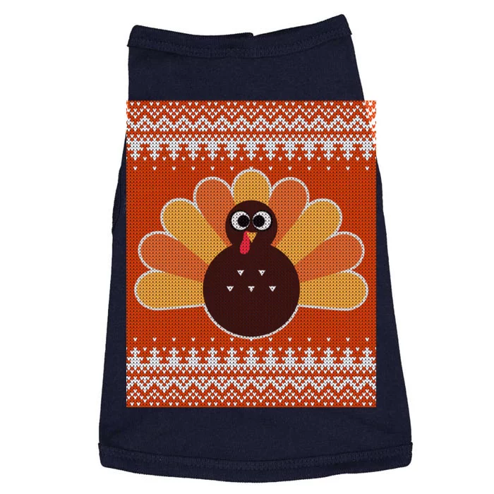 Thanksgiving Cute Turkey Ugly Sweater Doggie Tank